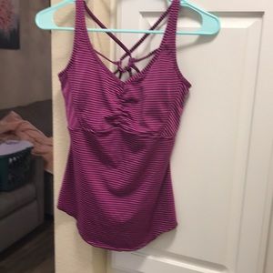 Prana magenta and purple dry fit striped exercise tank
